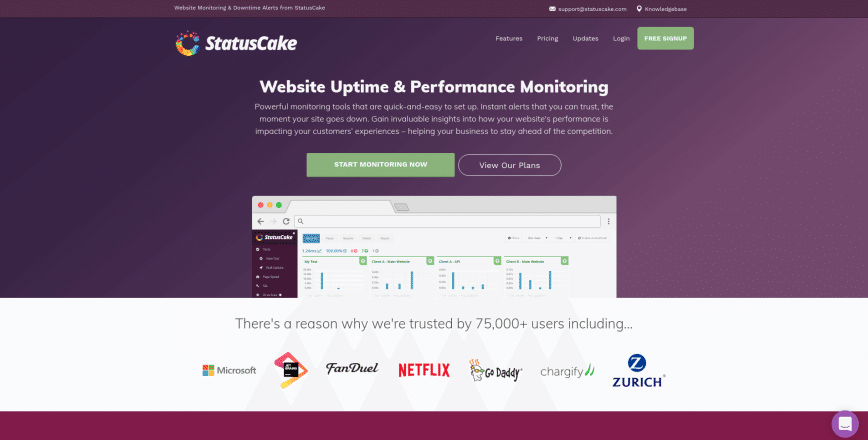 Website Monitoring Downtime Updates StatusCake