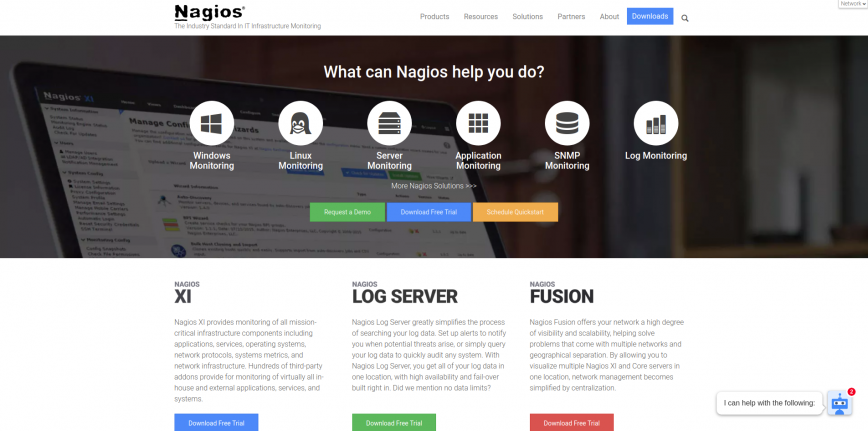 Nagios - Network Server and Log Monitoring Software